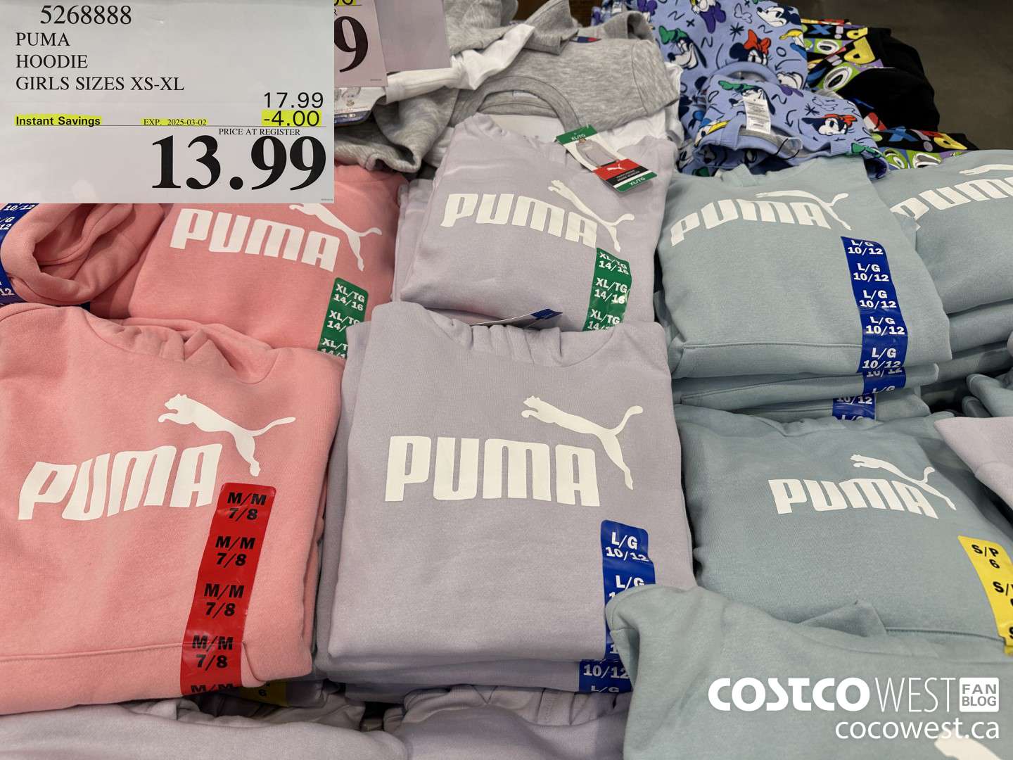5268888 PUMA HOODIE GIRLS SIZES XS-XL ($4.00 INSTANT SAVINGS EXPIRES ON 2025-03-02) $13.99