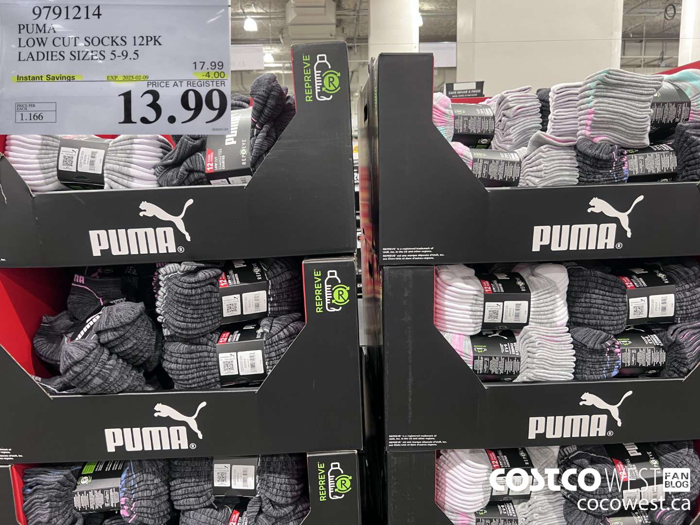 9791214 PUMA LOW CUT SOCKS 12PK LADIES SIZES 5-9.5 ($4.00 INSTANT SAVINGS EXPIRES ON 2025-02-09) $13.99