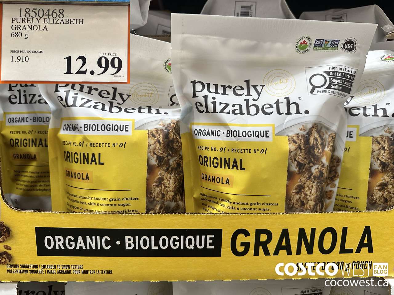 1850468 PURELY ELIZABETH GRANOLA 680G $12.99
