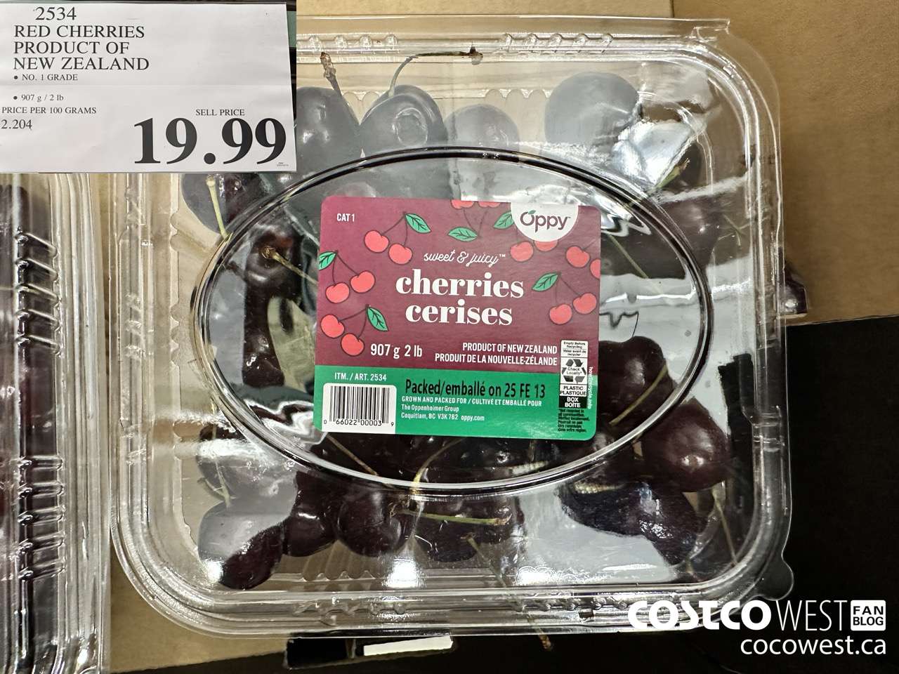 2534 RED CHERRIES PRODUCT OF NEW ZEALAND $19.99