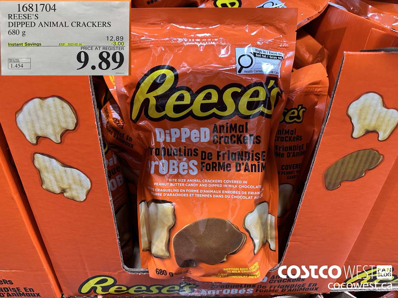 1681704 REESE'S DIPPED ANIMAL CRACKERS 24 OZ ($3.00 INSTANT SAVINGS EXPIRES ON 2025-02-16) $9.89