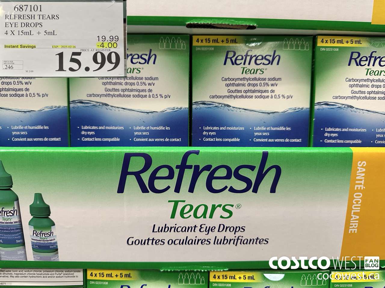 687101 REFRESH TEARS LUBRICANT EYE DROPS 4X15ml PLUS 5ml ($4.00 INSTANT SAVINGS EXPIRES ON 2025-02-16) $15.99