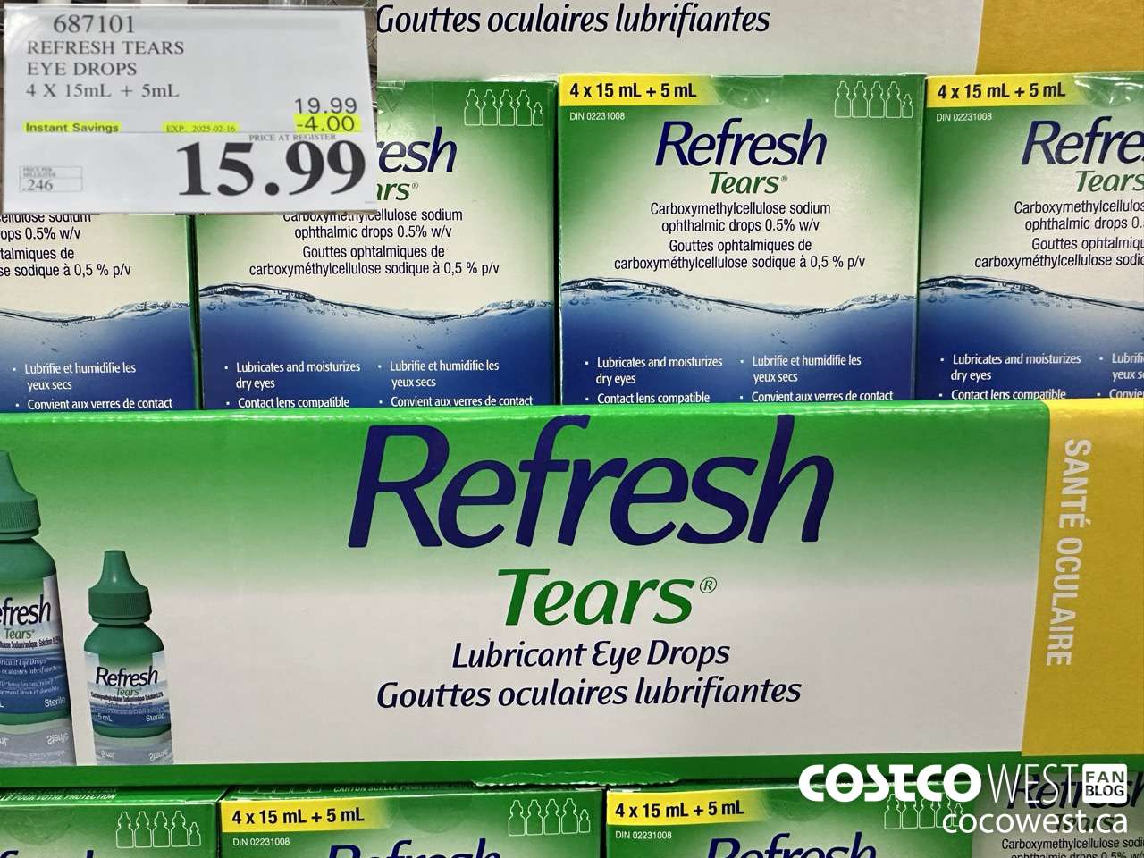 687101 REFRESH TEARS LUBRICANT EYE DROPS 4X15ml PLUS 5ml ($4.00 INSTANT SAVINGS EXPIRES ON 2025-02-16) $15.99