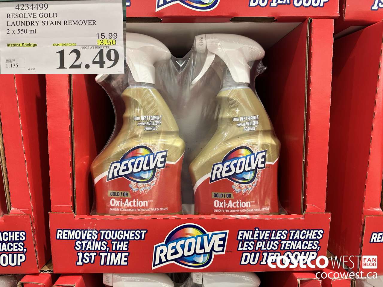 4234499 RESOLVE GOLD LAUNDRY STAIN REMOVER 2 X 550ML ($3.50 INSTANT SAVINGS EXPIRES ON 2025-03-02) $12.49