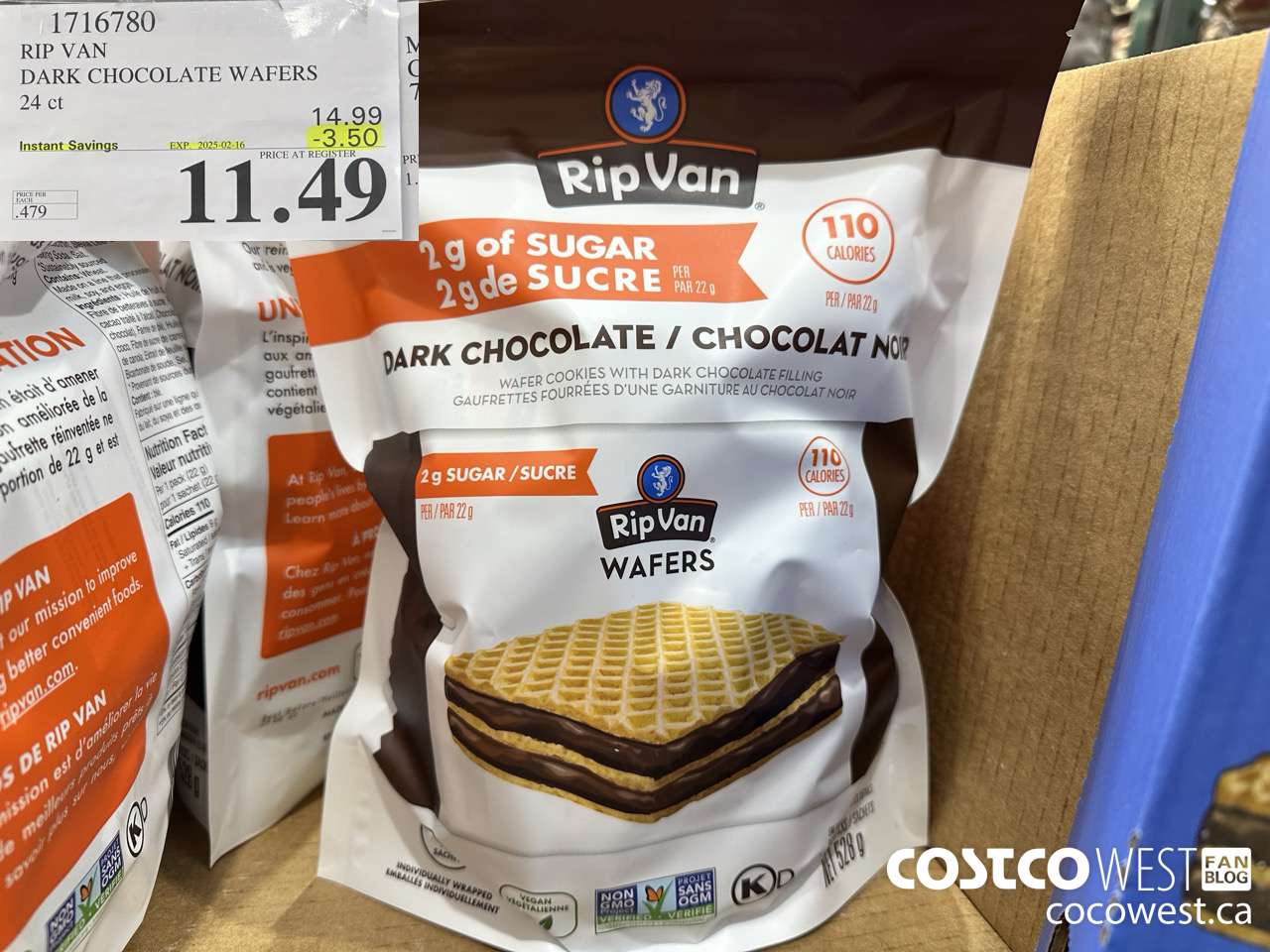 1716780 RIP VAN DARK CHOCOLATE WAFERS 24 CT ($3.50 INSTANT SAVINGS EXPIRES ON 2025-02-16) $11.49