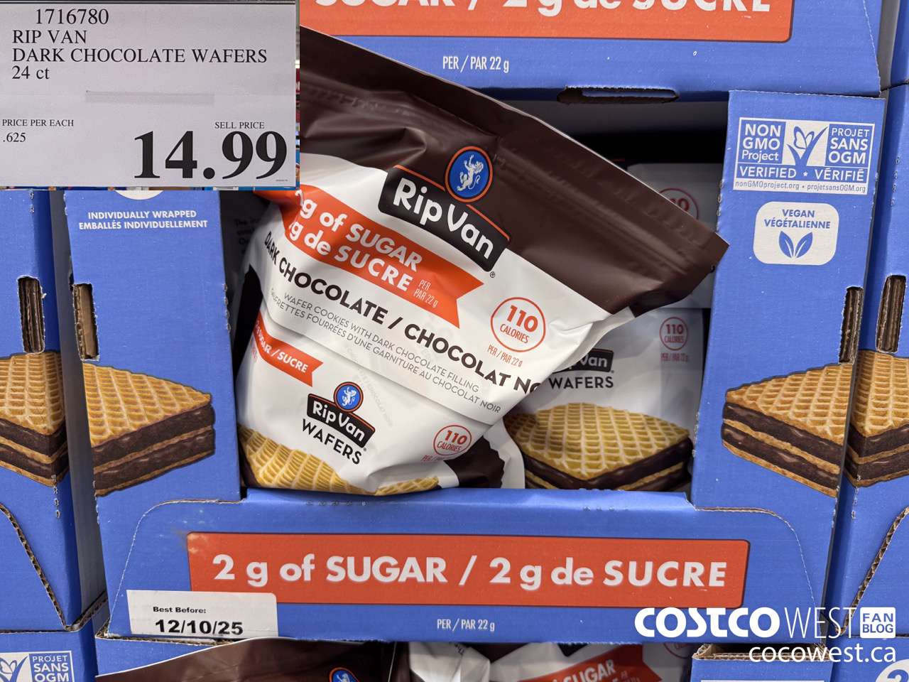 1716780 RIP VAN DARK CHOCOLATE WAFERS 24 CT $14.99