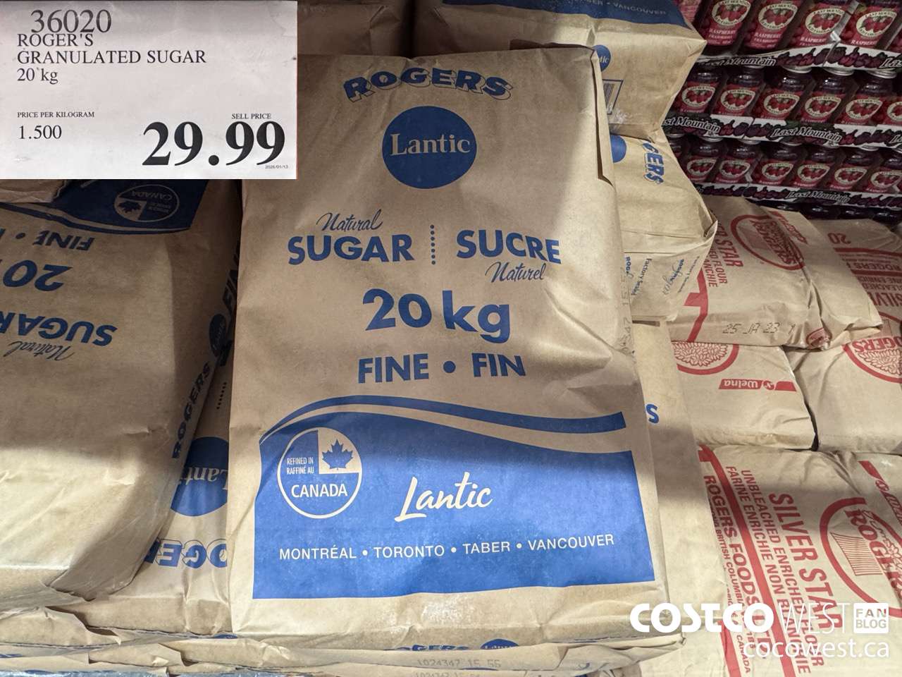 36020 ROGERS GRANULATED SUGAR 20 kg $29.99
