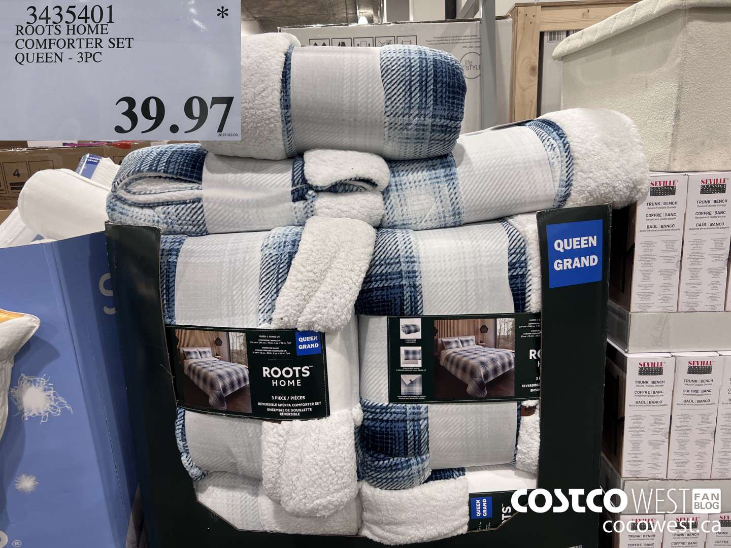 3435401 ROOTS HOME COMFORTER SET QUEEN 3PC $39.97