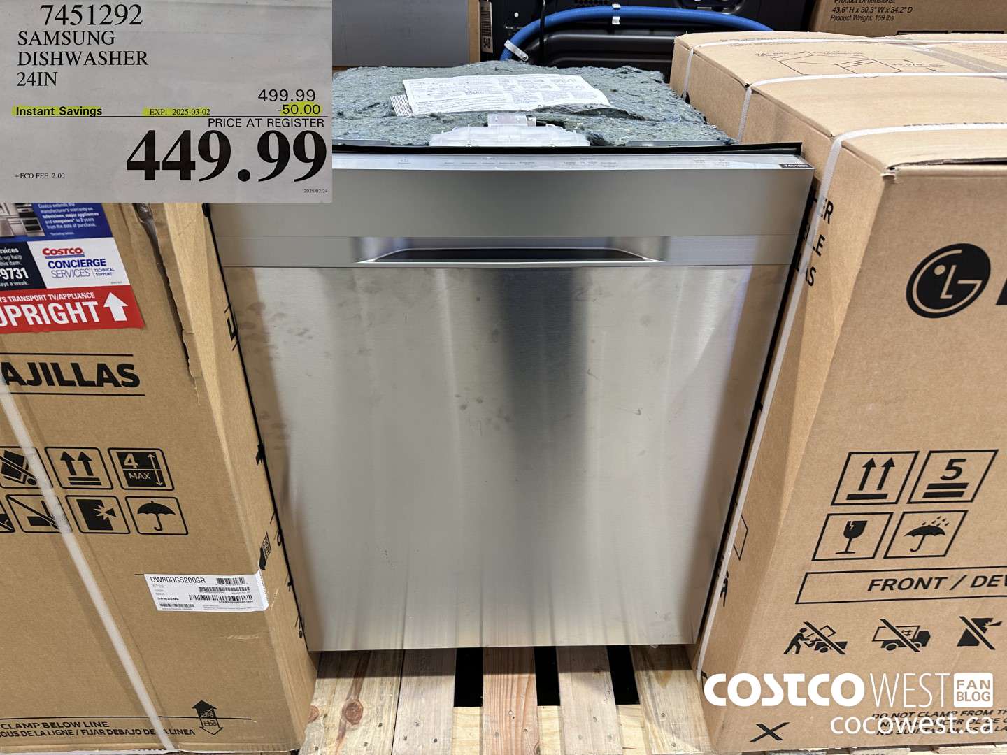 7451292 SAMSUNG DISHWASHER 24IN  ($50.00 INSTANT SAVINGS EXPIRES ON 2025-03-02) $449.99