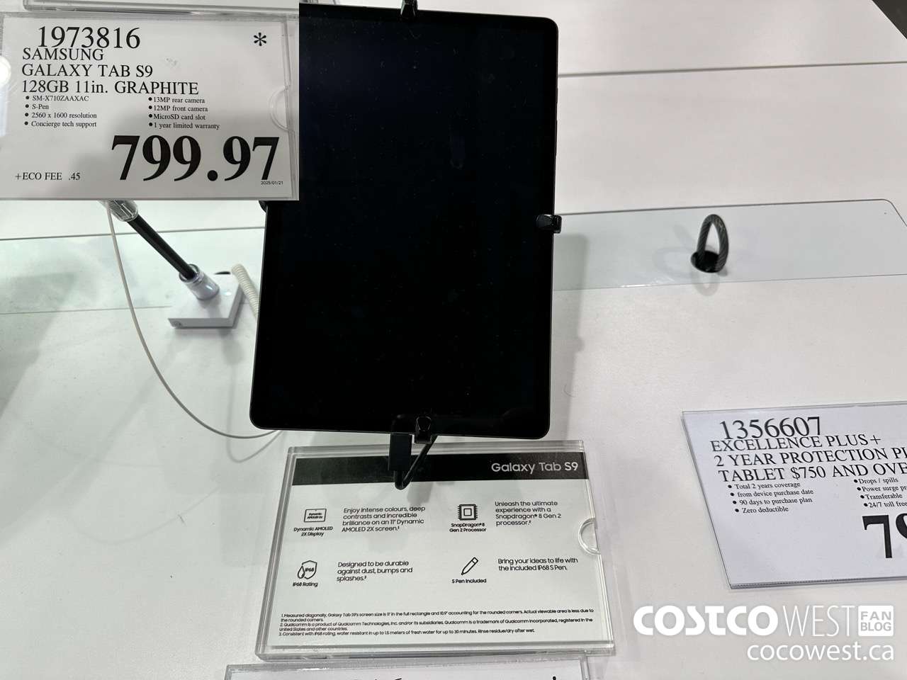 1973816 SAMSUNG GALAXY TAB S9 128GB 11IN GRAPHITE $799.97