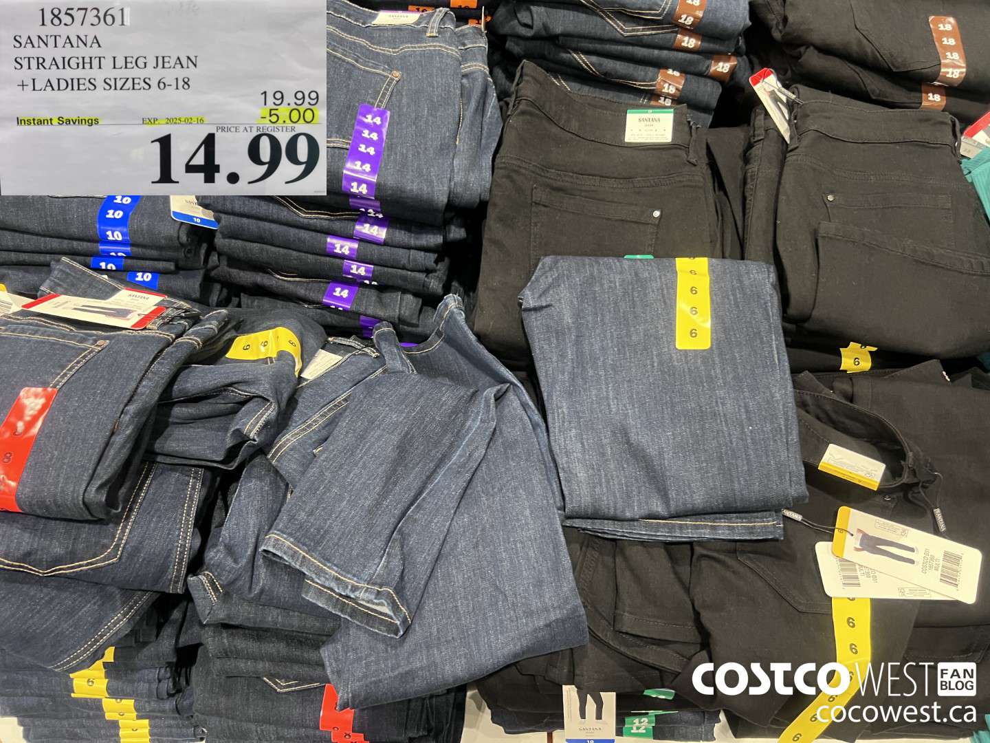 1857361 SANTANA STRAIGHT LEG JEAN LADIES SIZES 6-18 ($5.00 INSTANT SAVINGS EXPIRES ON 2025-02-16) $14.99