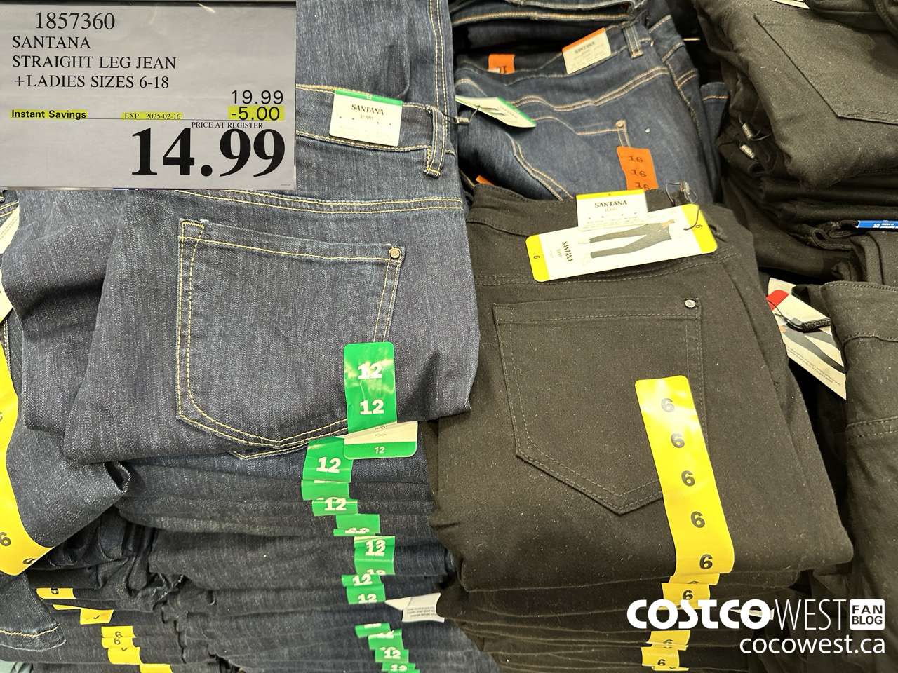 1857360 SANTANA STRAIGHT LEG JEAN LADIES SIZES 6-18 ($5.00 INSTANT SAVINGS EXPIRES ON 2025-02-16) $14.99