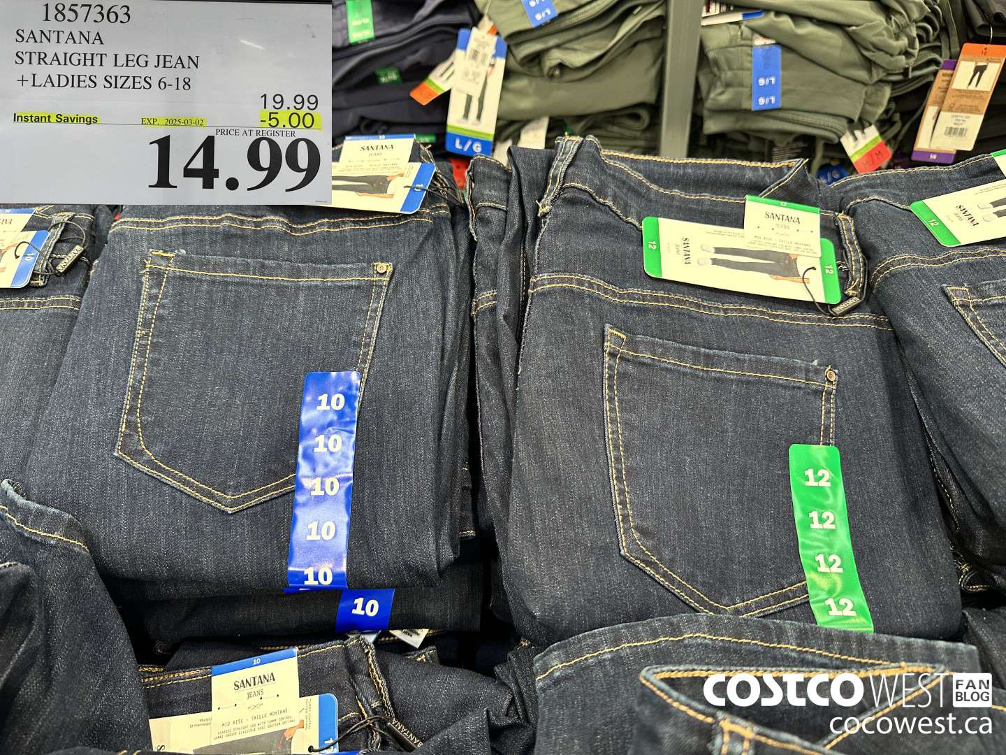 1857363 SANTANA STRAIGHT LEG JEAN LADIES SIZES 6-18 ($5.00 INSTANT SAVINGS EXPIRES ON 2025-03-02) $14.99