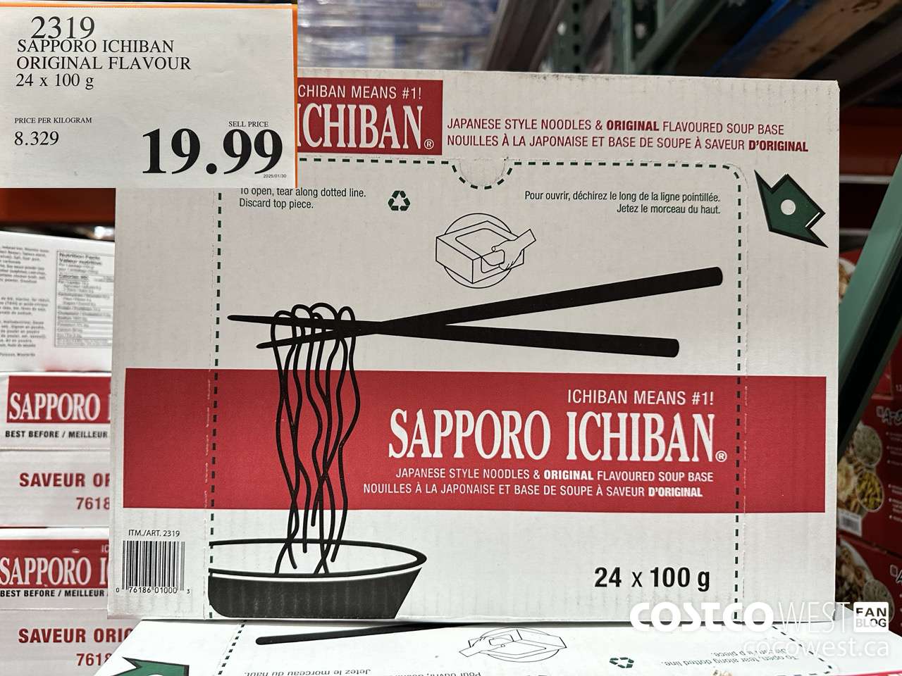 2319 SAPPORO ICHIBAN ORIGINAL FLAVOUR 24 X 100 G $19.99