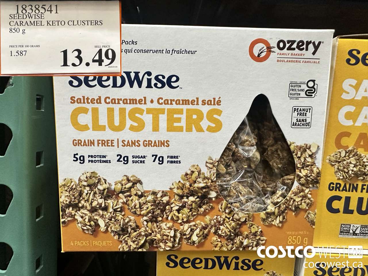 1838541 SEEDWISE CARAMEL KETO CLUSTERS 850G $13.49