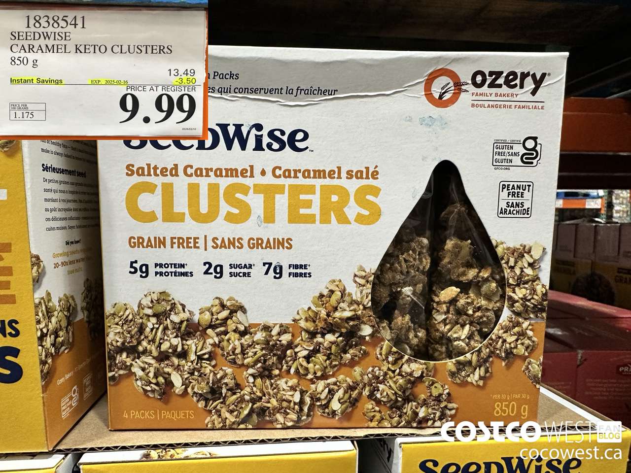 1838541 SEEDWISE CARAMEL KETO CLUSTERS 850G ($3.50 INSTANT SAVINGS EXPIRES ON 2025-02-16) $9.99