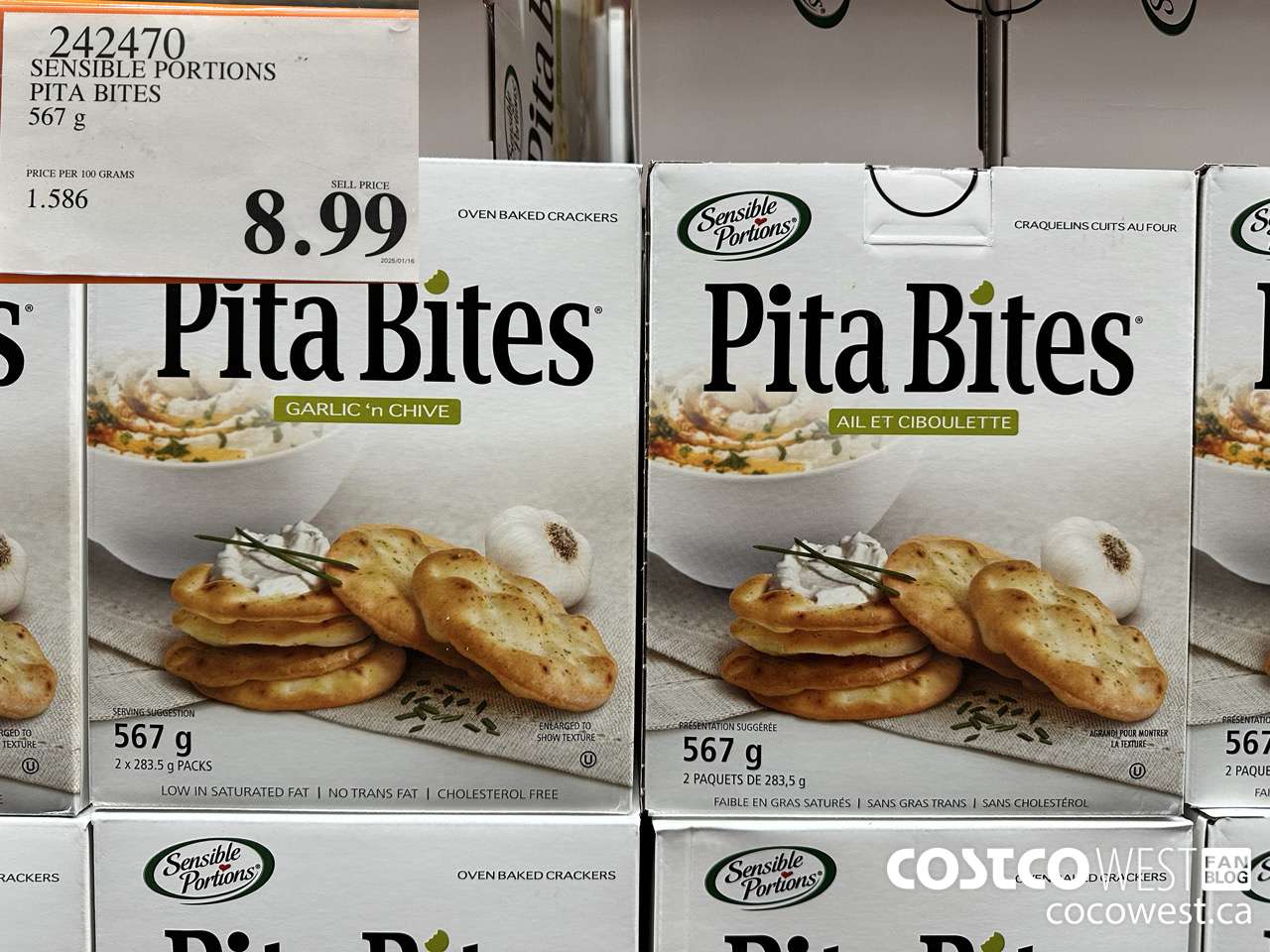 242470 SENSIBLE PORTIONS PITA BITES 567 G $8.99