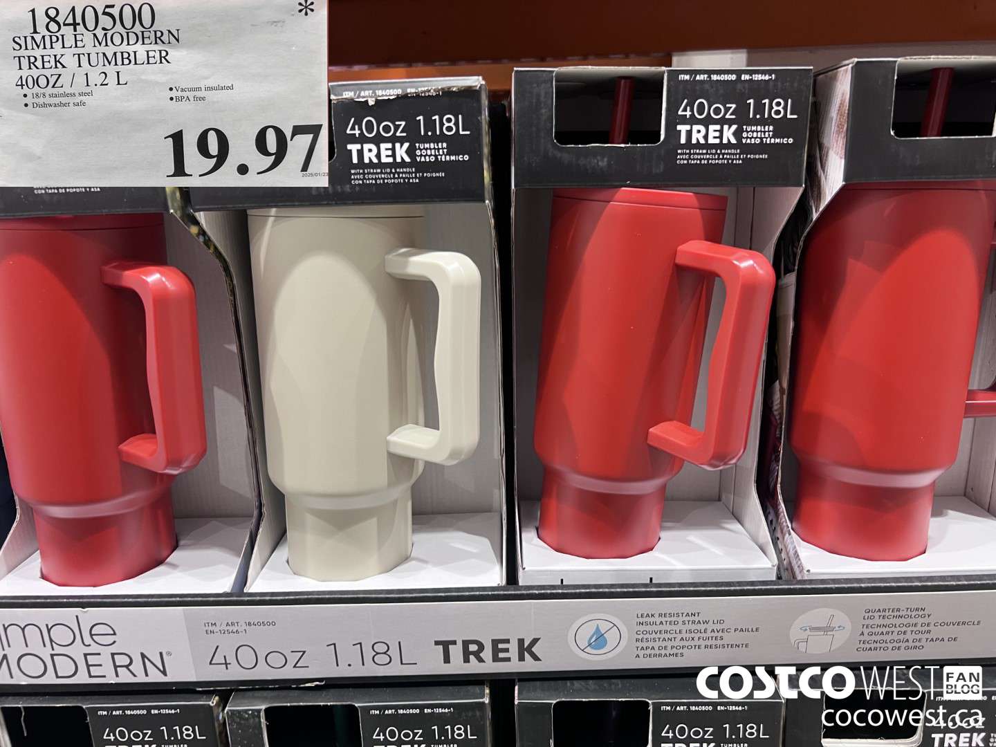 1840500 SIMPLE MODERN TREK TUMBLER 40OZ/1.2L $19.97