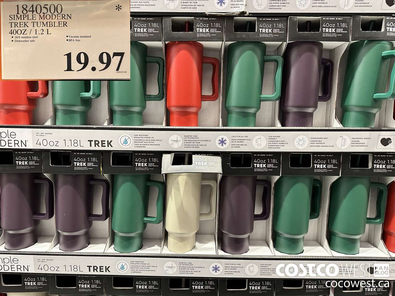 1840500 SIMPLE MODERN TREK TUMBLER 40OZ/1.2L $19.97