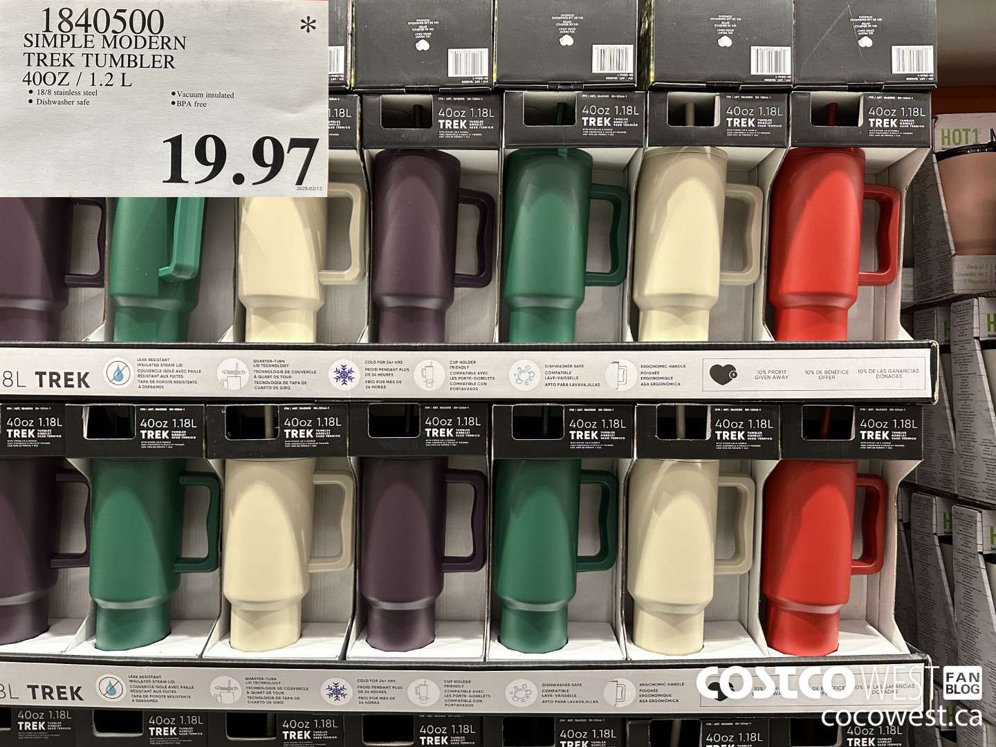 1840500 SIMPLE MODERN TREK TUMBLER 40OZ/1.2L $19.97