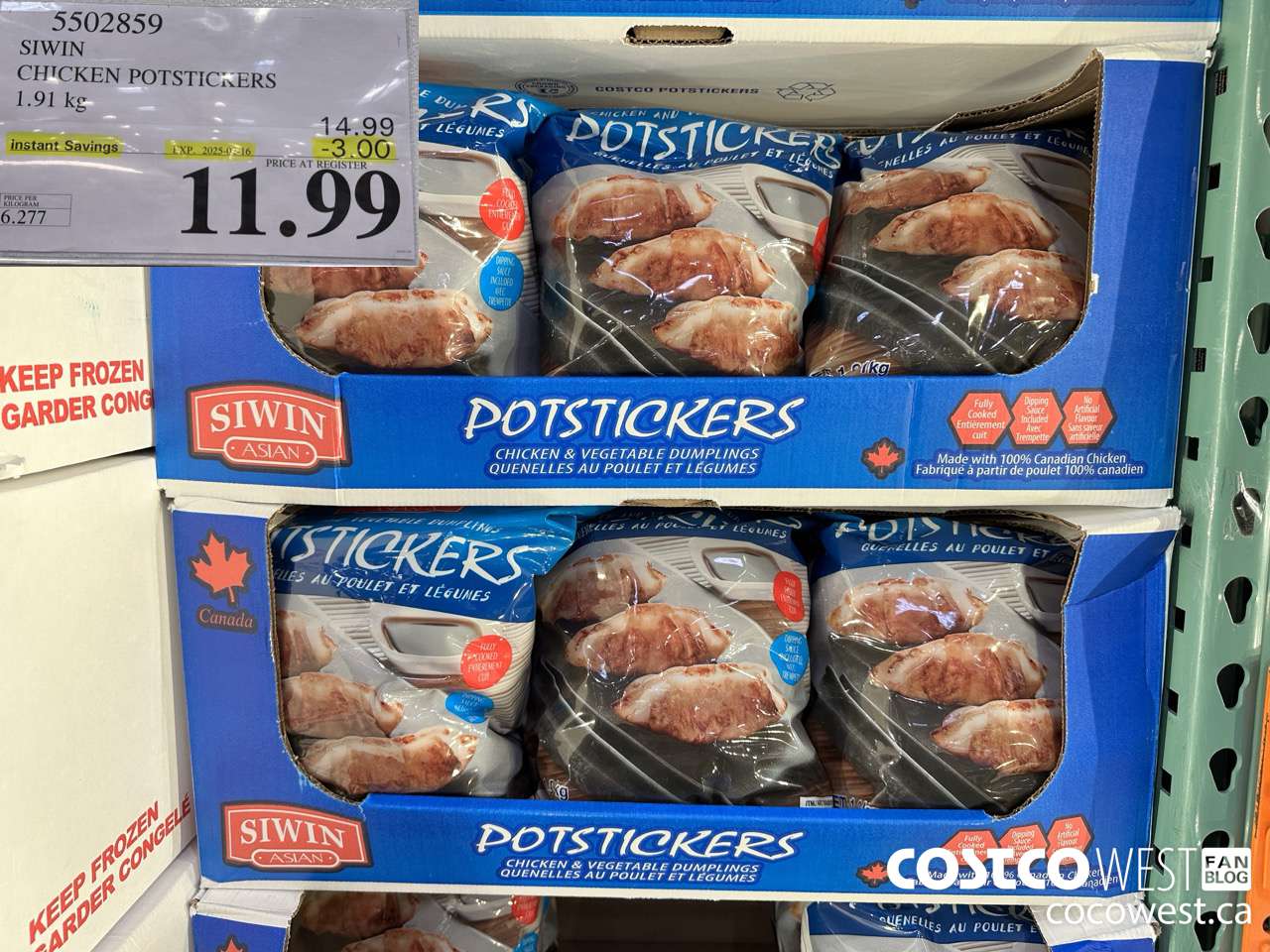 5502859 SIWIN CHICKEN POTSTICKERS 1.91 kg ($3.00 INSTANT SAVINGS EXPIRES ON 2025-02-16) $11.99