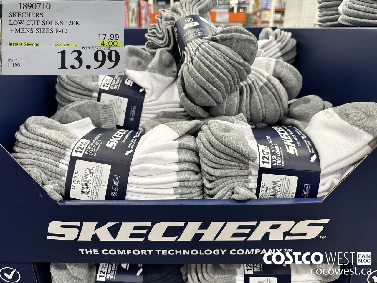 1890710 SKECHERS LOW CUT SOCKS 12PK MENS SIZES 8-12 ($4.00 INSTANT SAVINGS EXPIRES ON 2025-03-02) $13.99