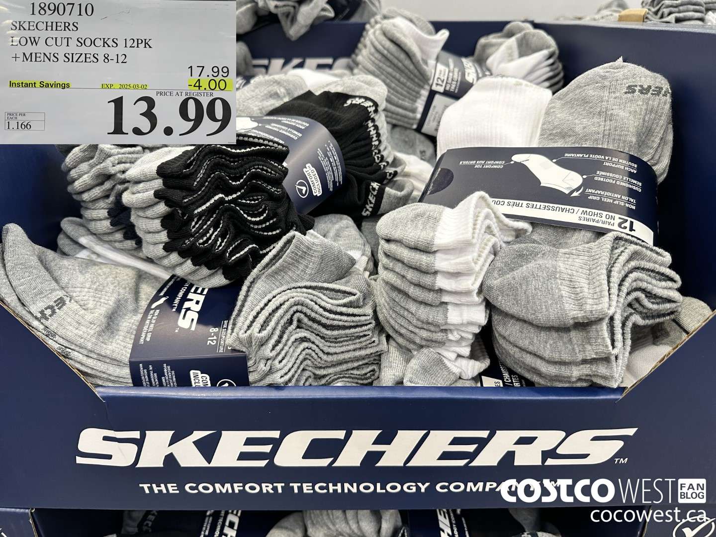 1890710 SKECHERS LOW CUT SOCKS 12PK MENS SIZES 8-12 ($4.00 INSTANT SAVINGS EXPIRES ON 2025-03-02) $13.99