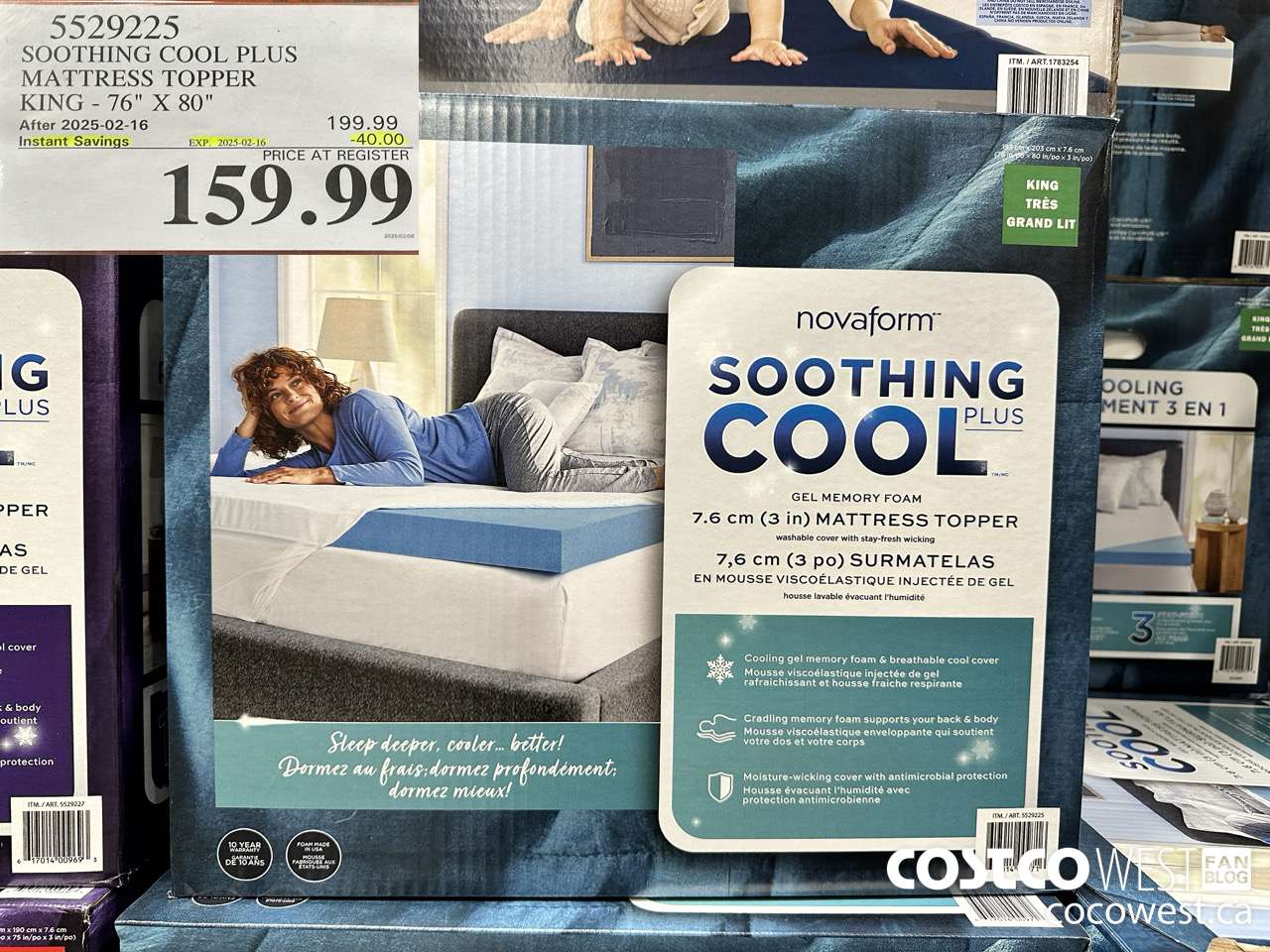 5529225 SOOTHING COOL PLUS MATTRESS TOPPER KING 76