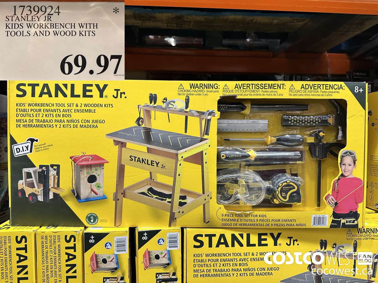 1739924 STANLEY JR KIDS WORKBENCH WITH TOOLS AND WOOD KITS $69.97