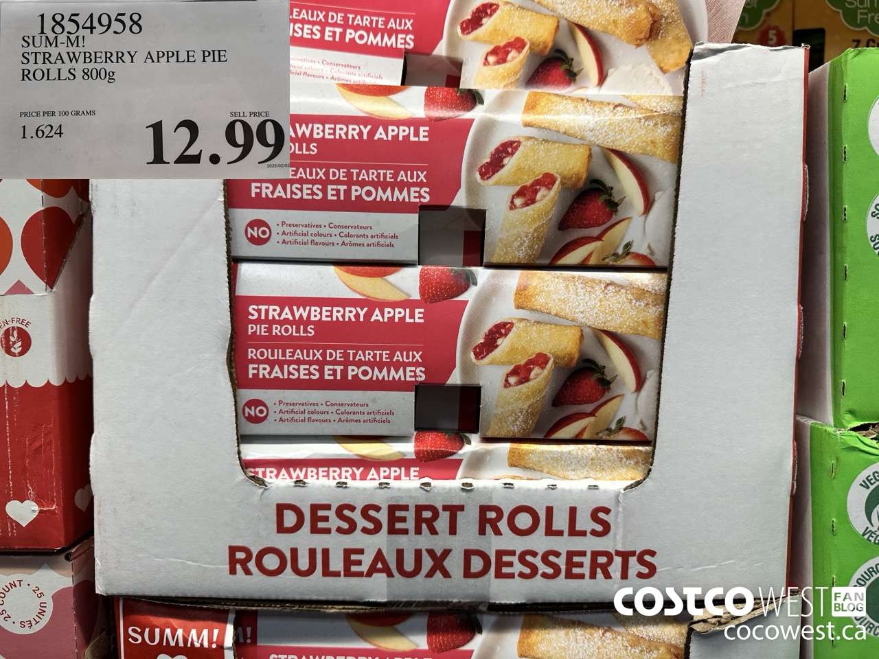 1854958 SUM-M! STRAWBERRY APPLE PIE ROLLS 800G $12.99
