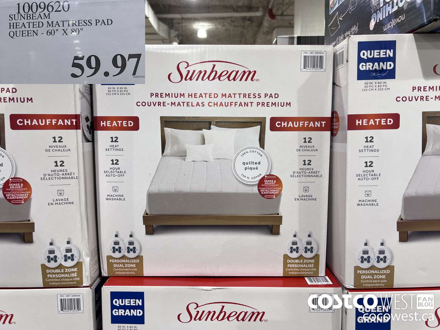 1009620 SUNBEAM HEATED MATTRESS PAD QUEEN 60