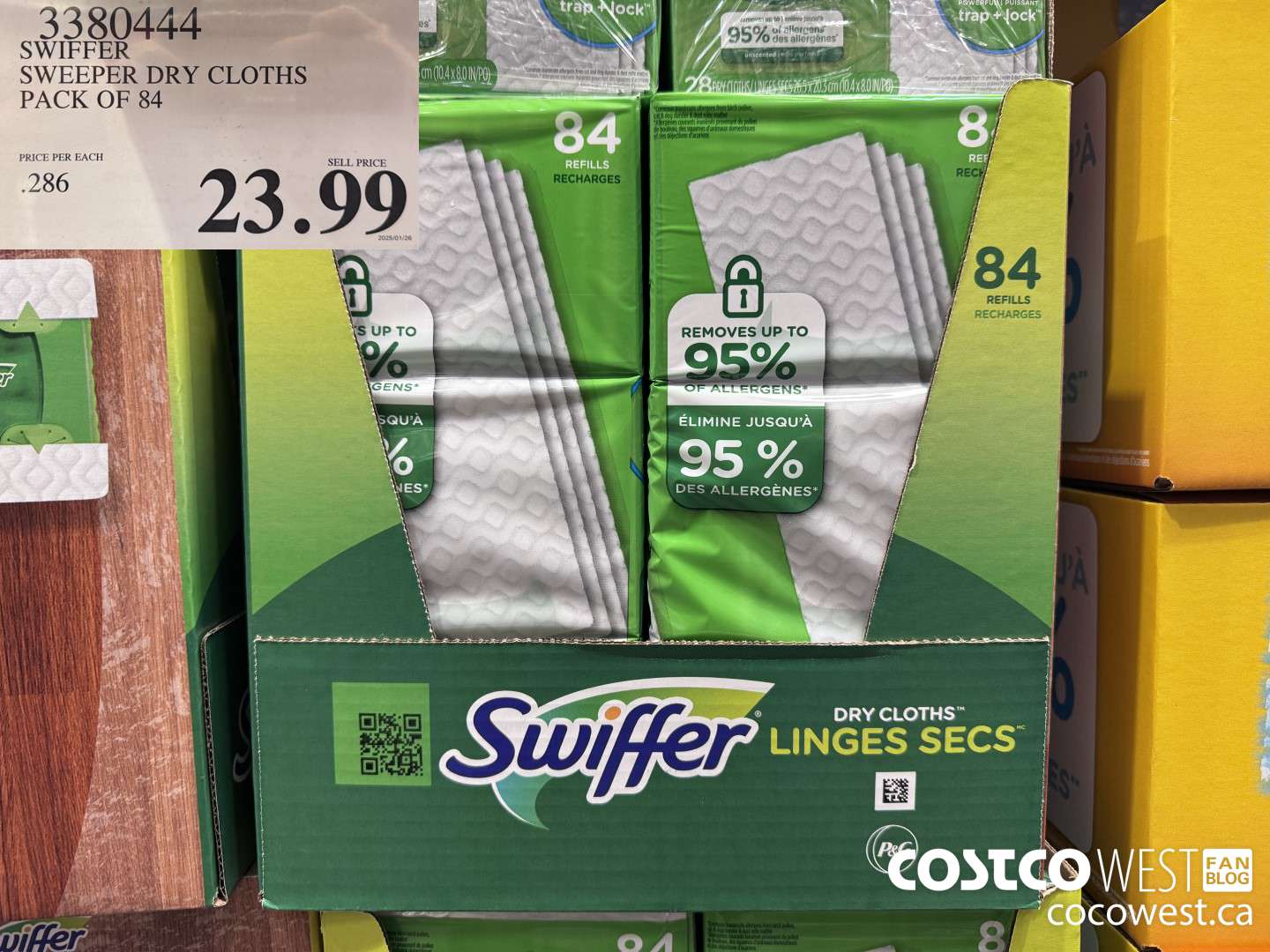 3380444 SWIFFER SWEEPER DRY CLOTHS PACK OF 84 $23.99