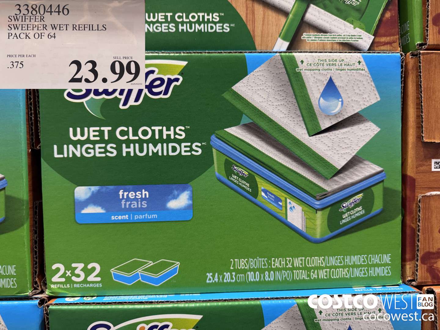 3380446 SWIFFER SWEEPER WET REFILLS PACK OF 64 $23.99