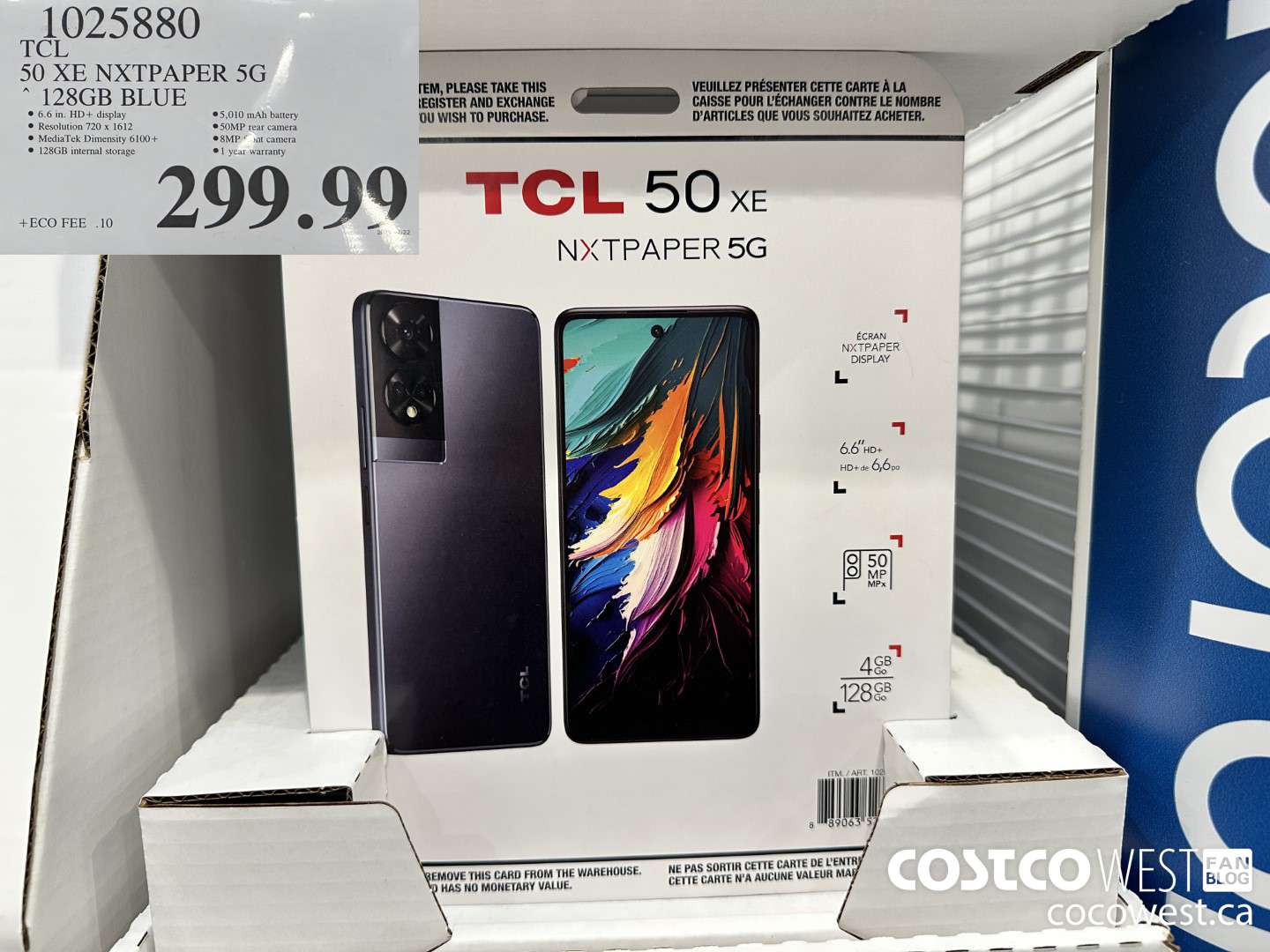 1025880 TCL 50 XE NXTPAPER 5G 128GB BLUE $299.99