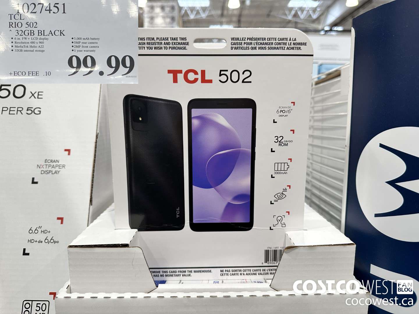 1027451 TCL RIO 502 32GB BLACK $99.99