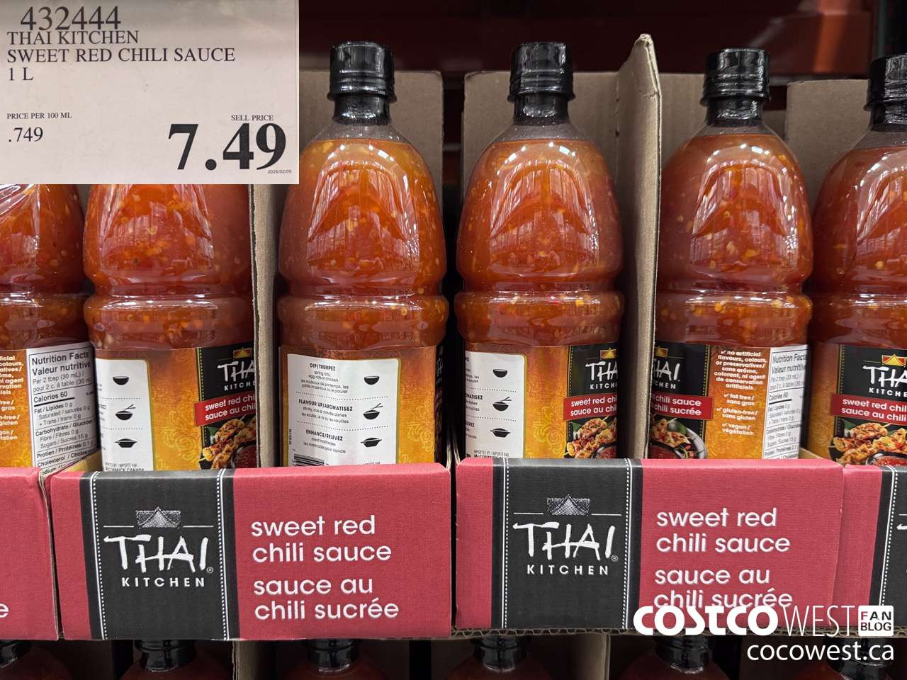 432444 THAI KITCHEN SWEET RED CHILI SAUCE 1L $7.49