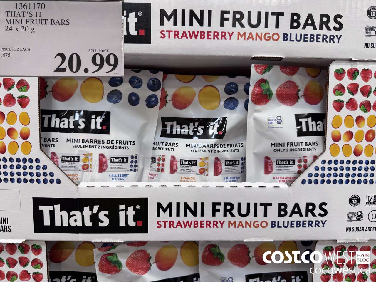 1361170 THAT'S IT MINI FRUIT BARS 24 x 20 g $20.99