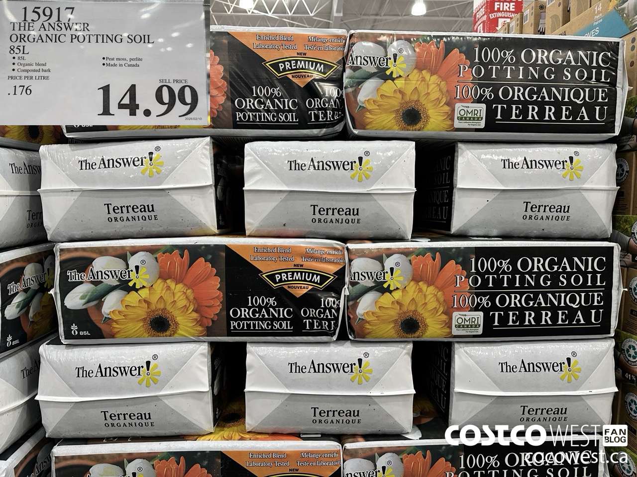 15917 THE ANSWER ORGANIC POTTING SOIL 85 L $14.99