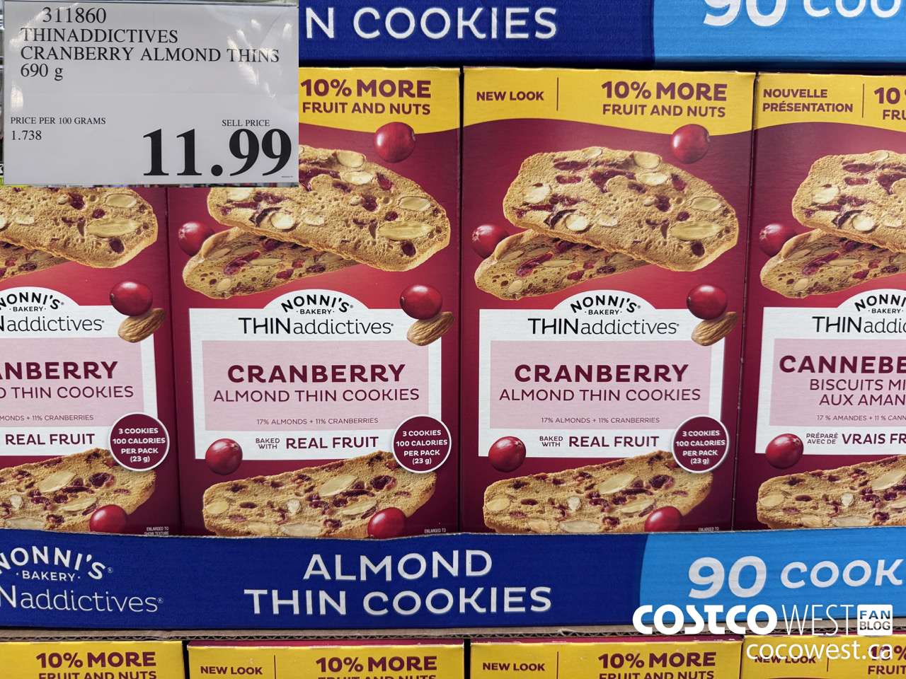 311860 THINADDICTIVES CRANBERRY ALMOND THINS 690G $11.99