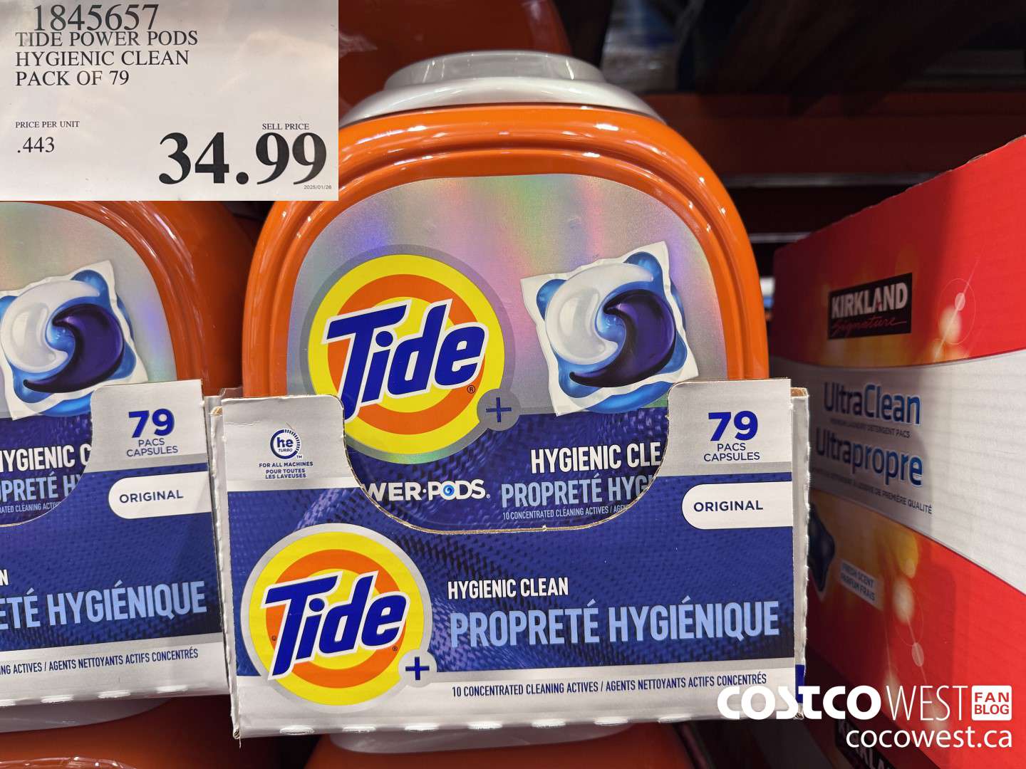 1845657 TIDE POWER PODS HYGIENIC CLEAN PACK OF 79 $34.99