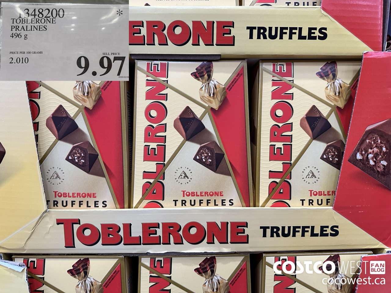 1348200 TOBLERONE PRALINES 496G $9.97