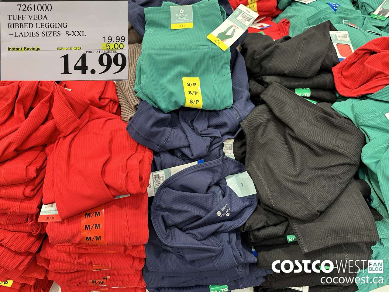 7261000 TUFF VEDA RIBBED LEGGING LADIES SIZES S-XXL ($5.00 INSTANT SAVINGS EXPIRES ON 2025-02-23) $14.99