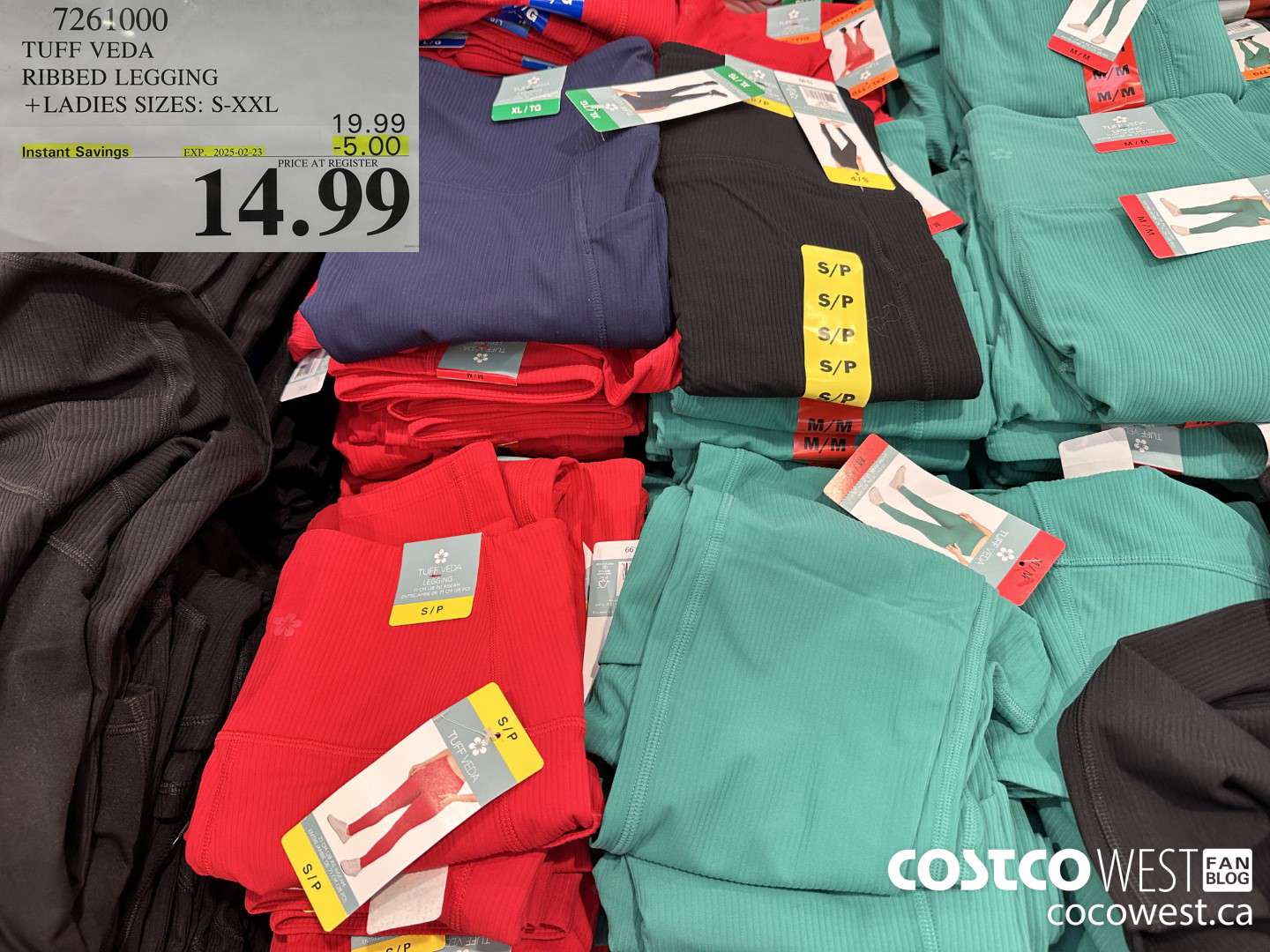 7261000 TUFF VEDA RIBBED LEGGING LADIES SIZES S-XXL ($5.00 INSTANT SAVINGS EXPIRES ON 2025-02-23) $14.99