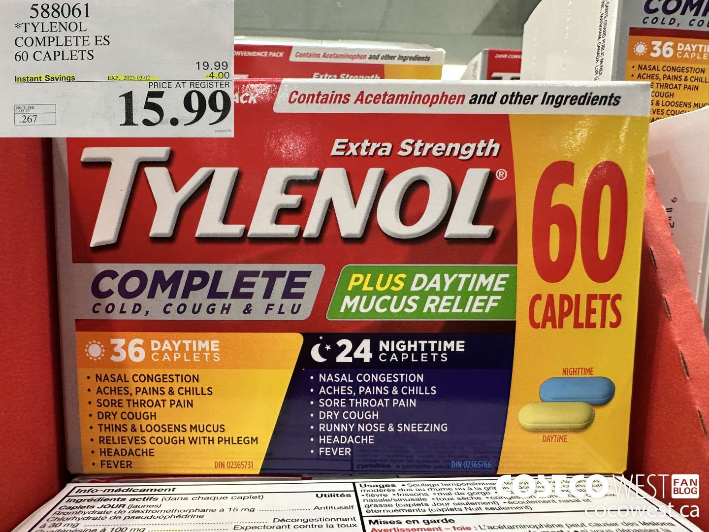 588061 TYLENOL COMPLETE COMPLETE ES 60 CAPS ($4.00 INSTANT SAVINGS EXPIRES ON 2025-03-02) $15.99