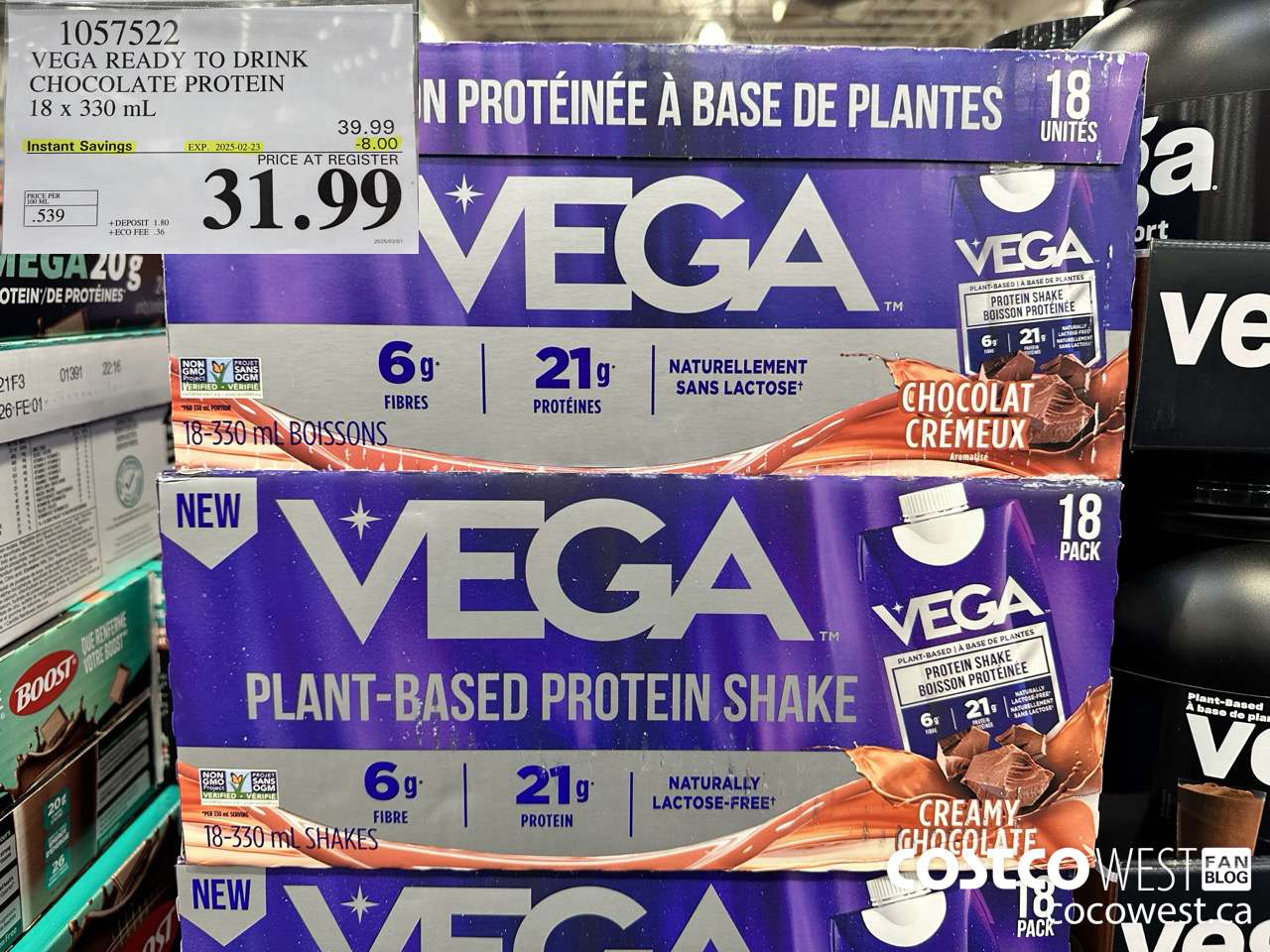 1057522 VEGA READY TO DRINK CHOCOLATE PROTEIN 1 X 330ML ($8.00 INSTANT SAVINGS EXPIRES ON 2025-02-23) $31.99