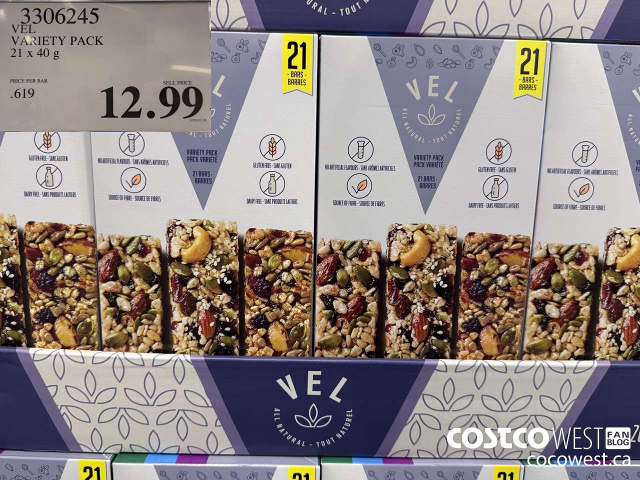 3306245 VEL VARIETY PACK 21 X 40G $12.99