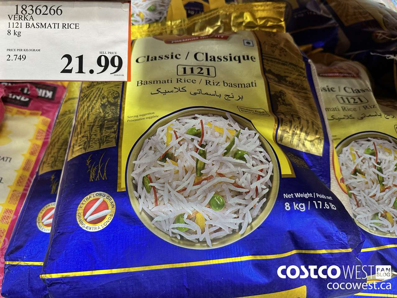 1836266 VERKA 1121 BASMATI RICE 8KG $21.99