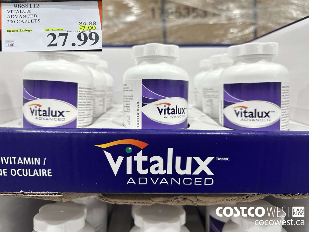 9868112 VITALUX ADVANCED 200 CAPLETS ($7.00 INSTANT SAVINGS EXPIRES ON 2025-02-16) $27.99
