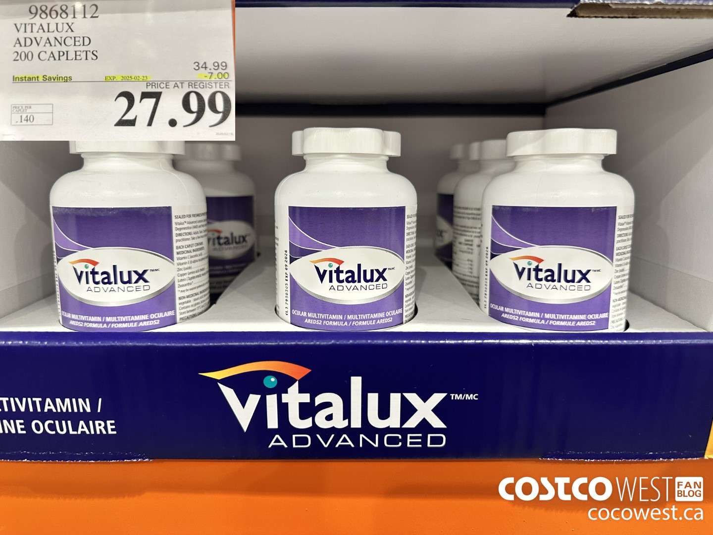 9868112 VITALUX ADVANCED 200 CAPLETS ($7.00 INSTANT SAVINGS EXPIRES ON 2025-02-23) $27.99