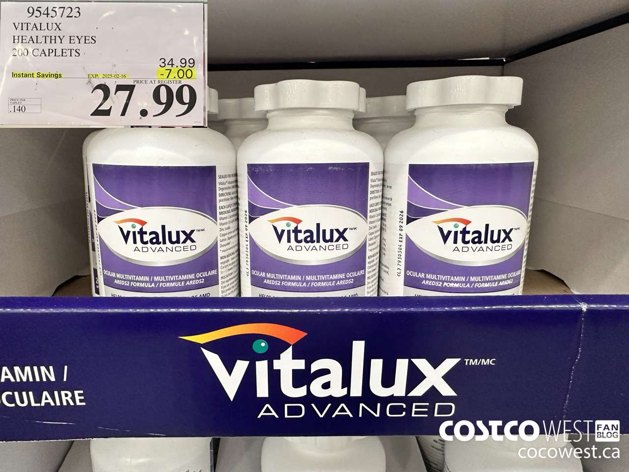 9545723 VITALUX HEALTHY EYES 200 CAPLETS ($7.00 INSTANT SAVINGS EXPIRES ON 2025-02-16) $27.99